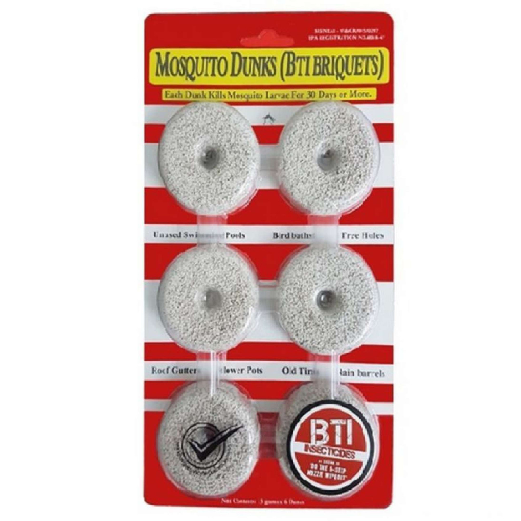 MOSQUITO DUNKS 6PC/PACK BTI BRIQUETS